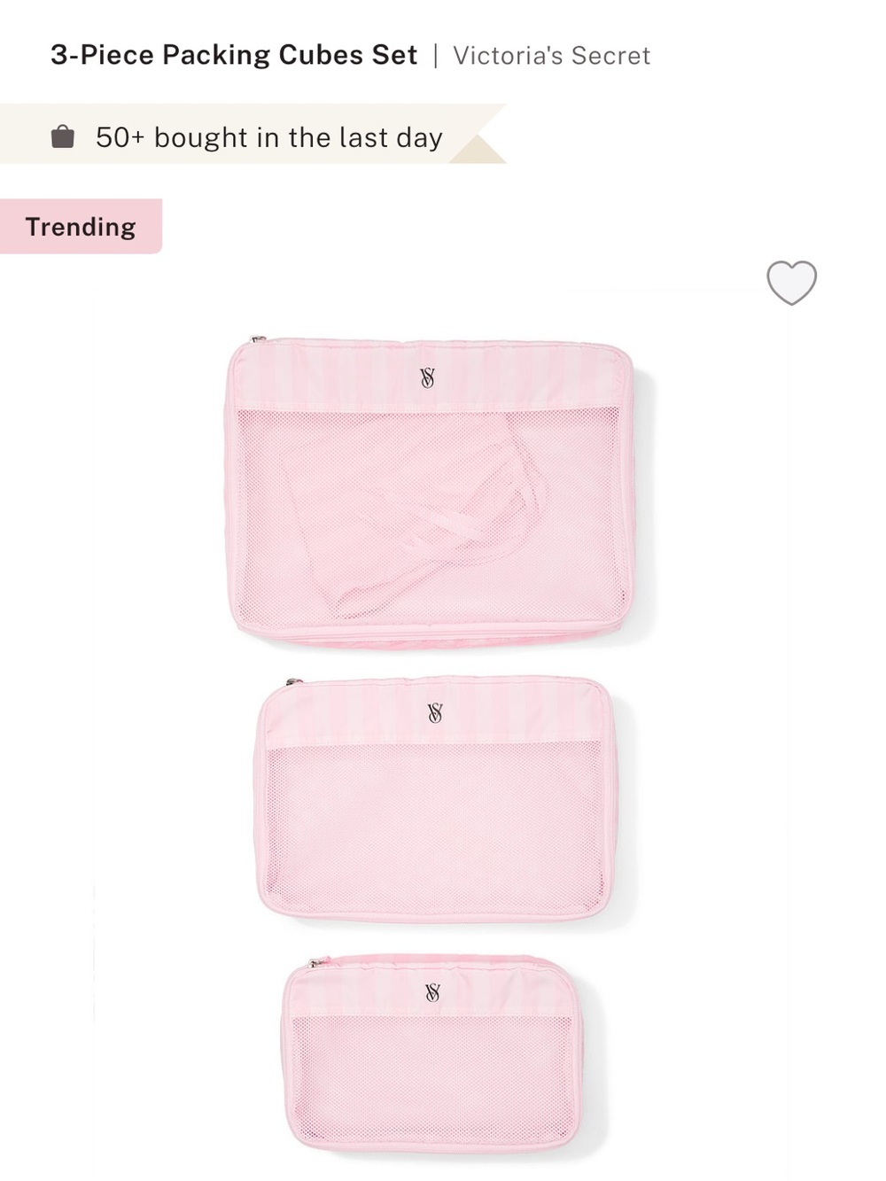 VS PACKING CUBES SET HERITAGE STRIPE NWT - Picture 4 of 6